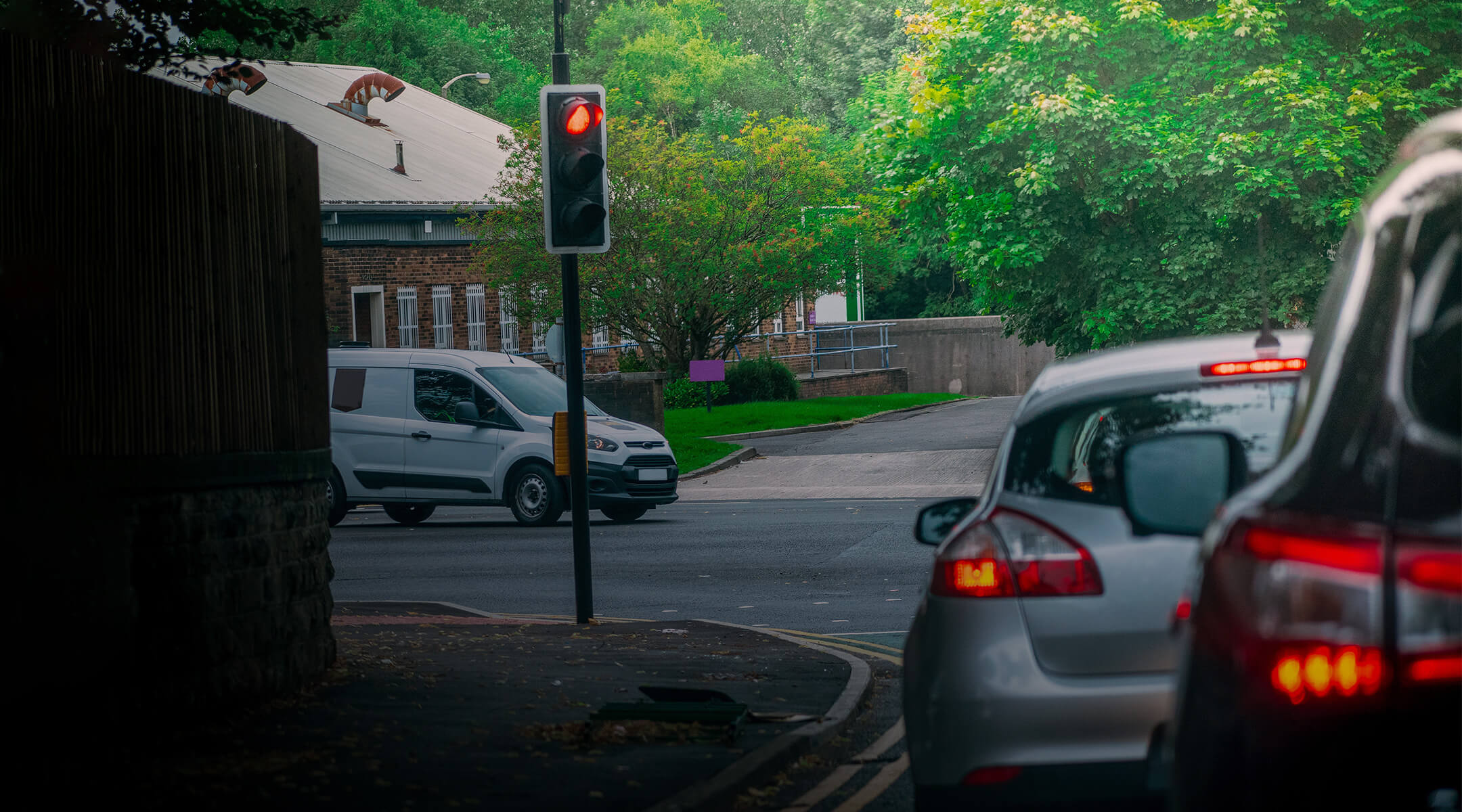 Image of a busy intersection within a geofence area