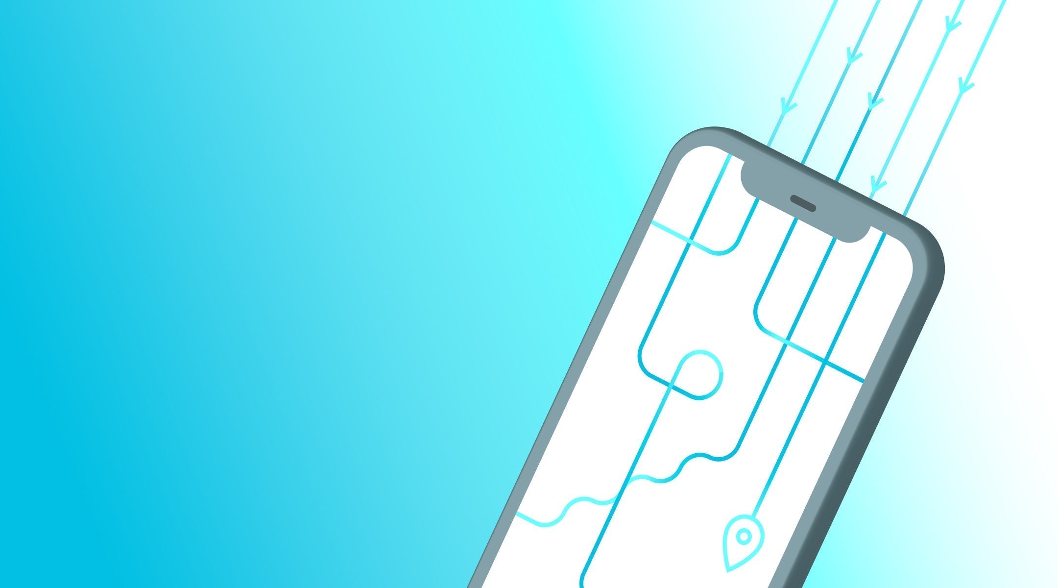 Image of a mobile device with a GPS tracking app