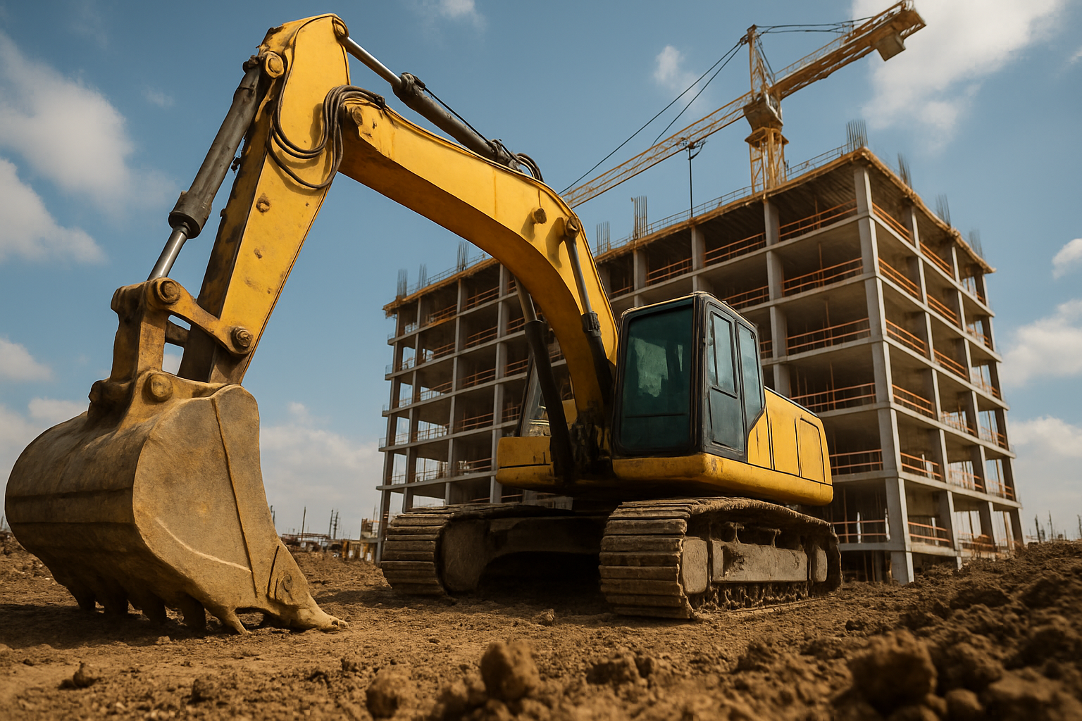 GPS tracker attached to construction tools and equipment on job site