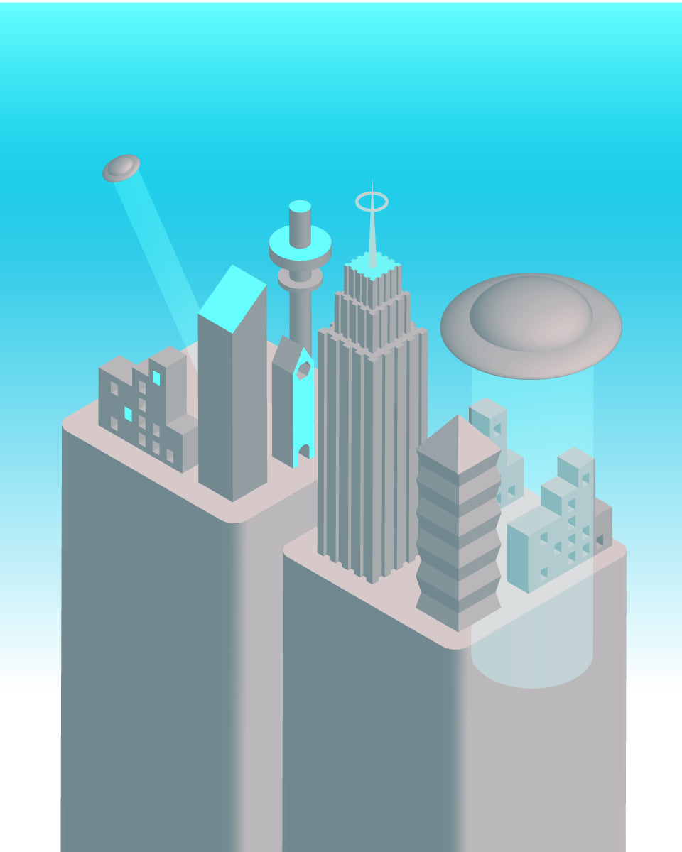 Graphic illustration of a skyscraper