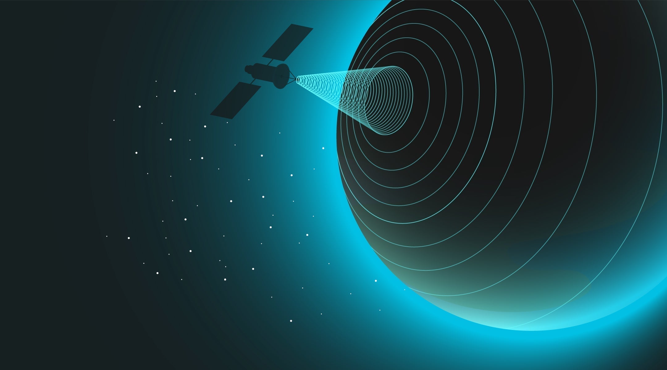 Image of a GPS tracking satellite in orbit