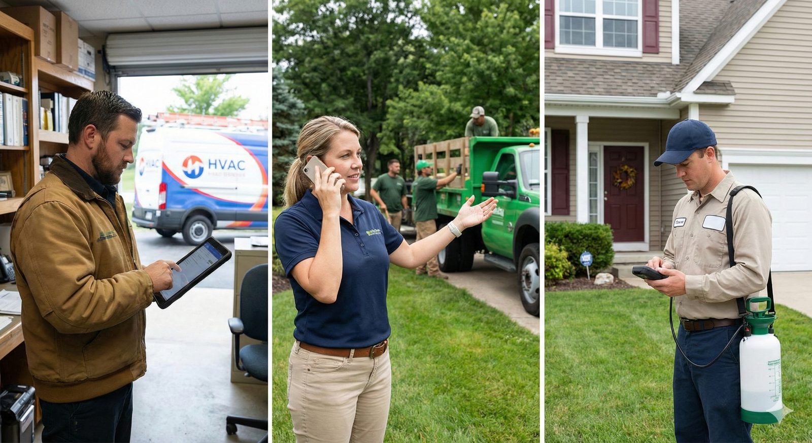 Service fleet teams from HVAC, landscaping, and pest control businesses using GPS tracking to improve operations