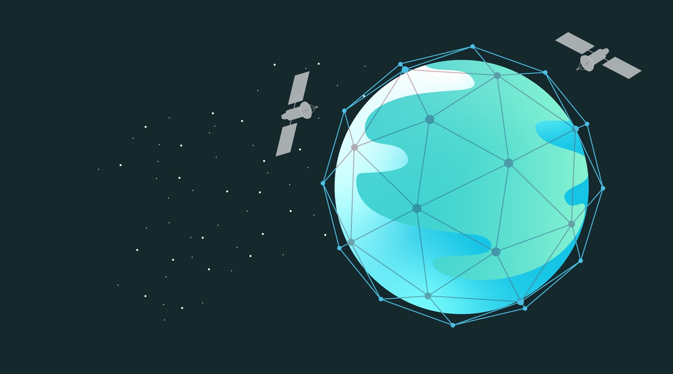 image of GPS satellites surrounding the globe