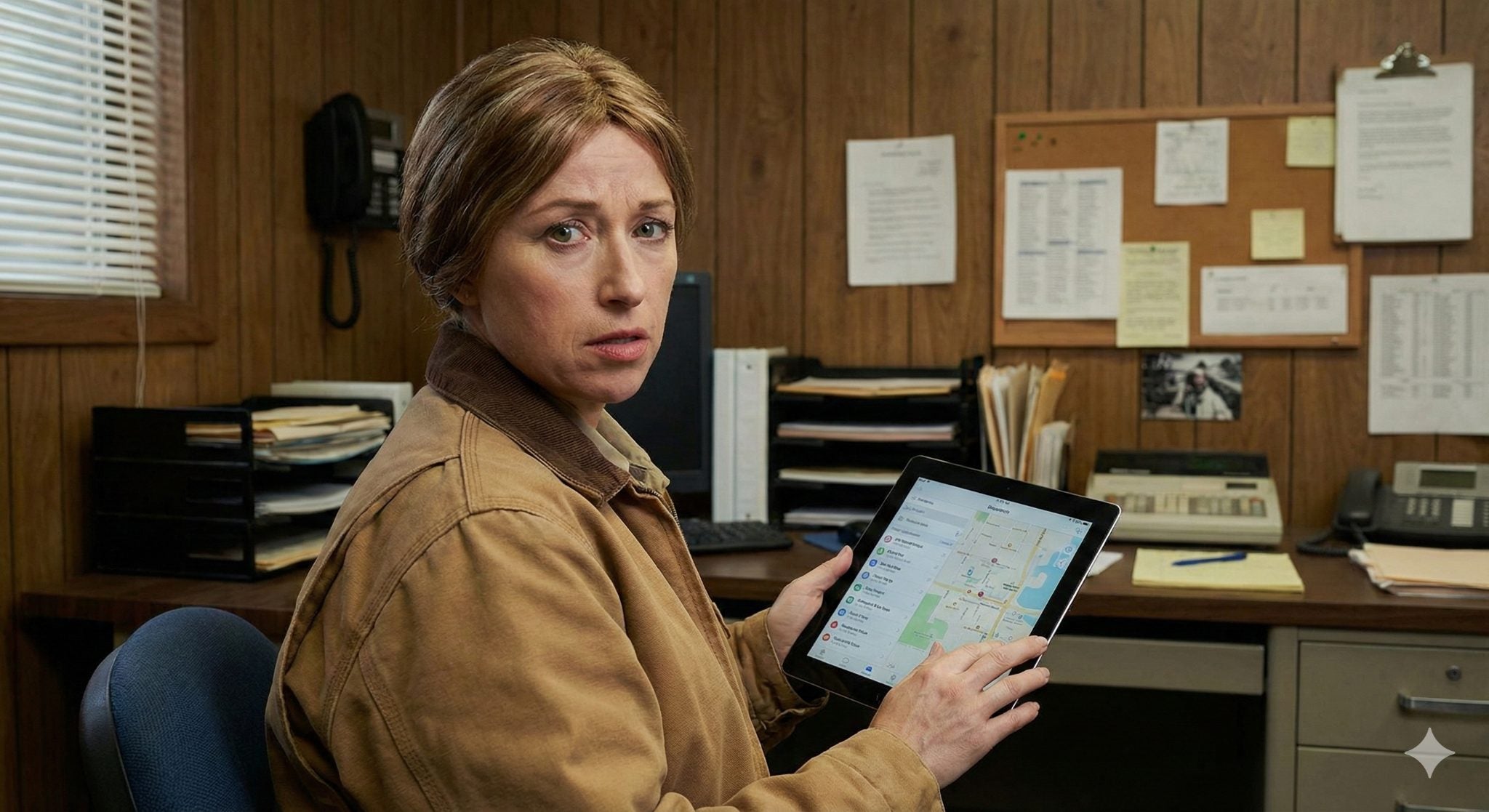 Small fleet of service vans with GPS tracking dashboard overlay comparing Verizon Connect alternative options