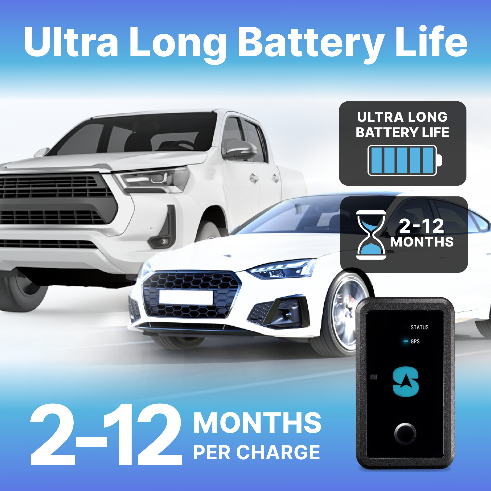 Atlas XL 12 Month Battery Life - Long Term GPS Tracker