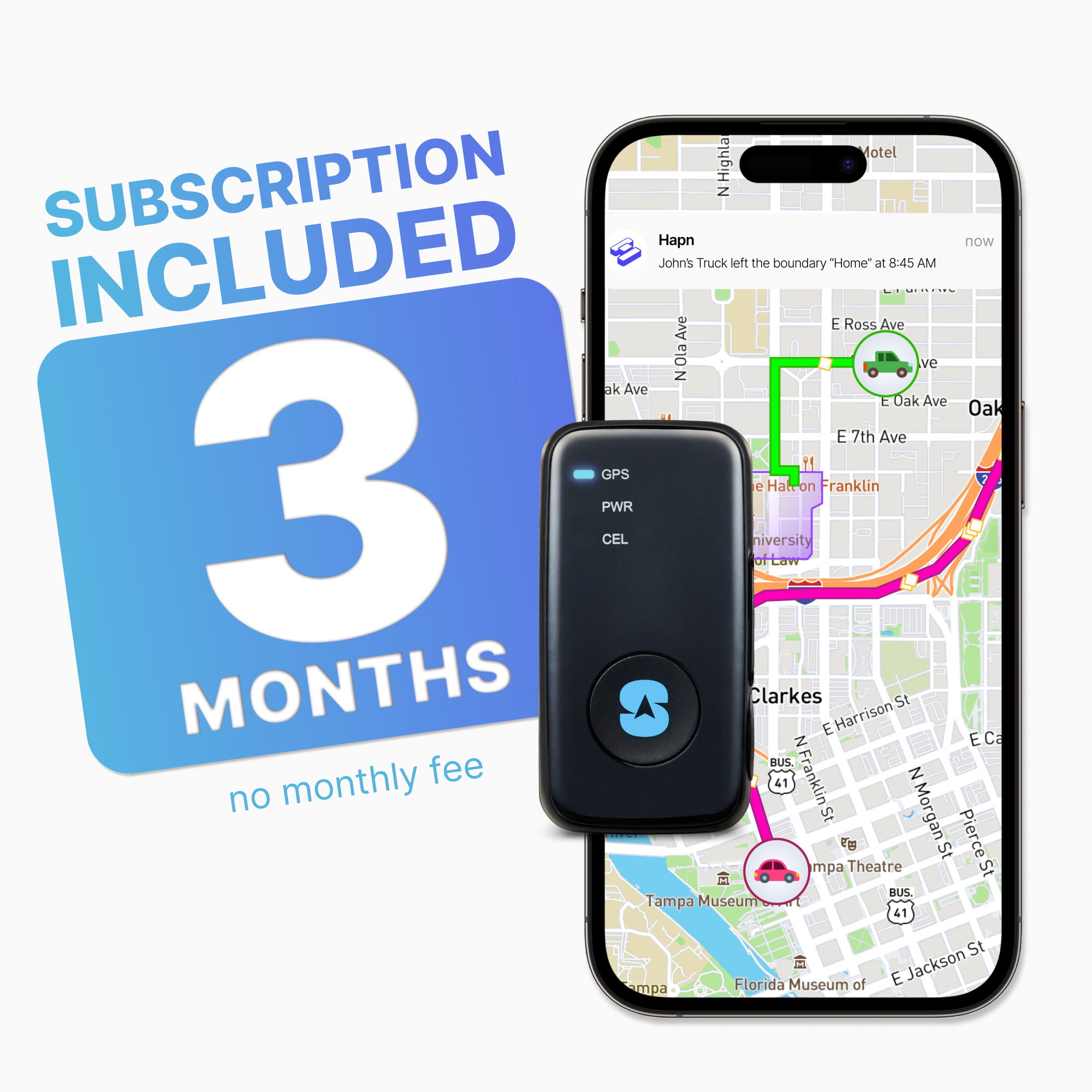 Mini GPS Tracker + 90 Day Extended Battery Case + 3 Month Subscription