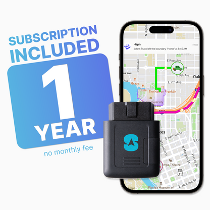 OBD Vehicle GPS Tracker w/ 5 Second Updates + 1 Year Subscription