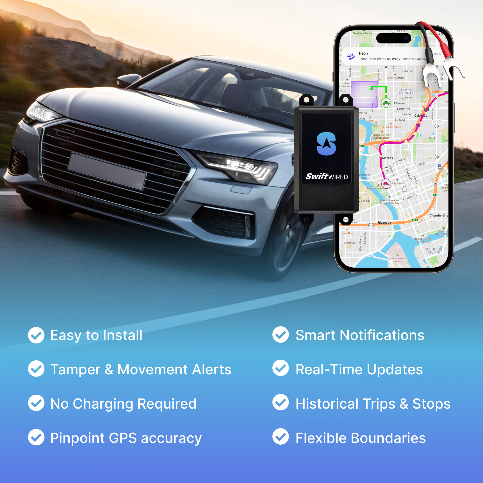 Swift Wired Vehicle Tracker + 1 Year Subscription