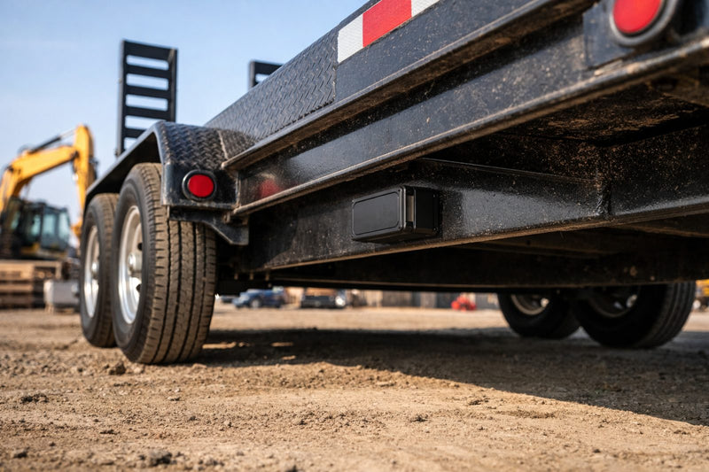 Trailer with magnetic GPS tracker