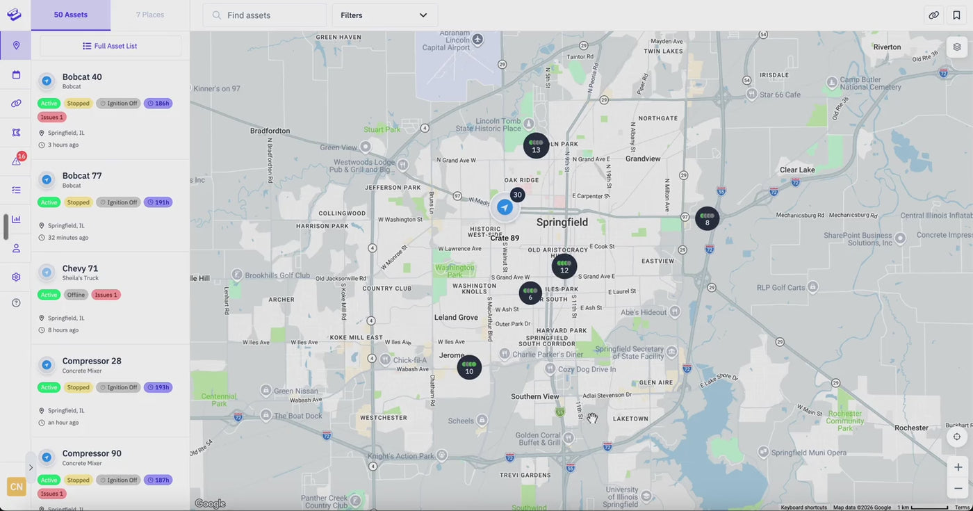 Live location on the map in the Spytec app
