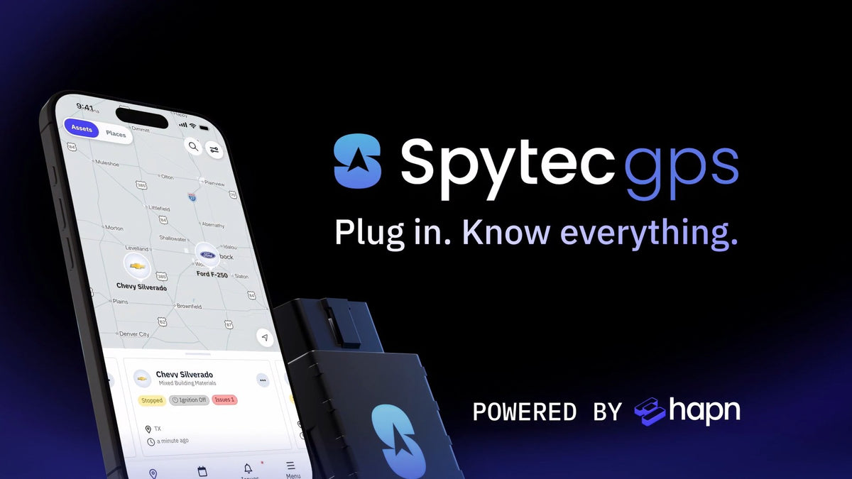 Load video: Spytec Pulse OBD tracker overview: plug in, see every vehicle live, smart alerts, Live Links and Scout